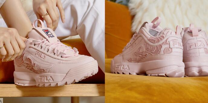 FILA 人气球鞋DISRUPTOR II 推出「 牡丹粉刺绣」限量版开卖！女孩绝对会心动夏日鞋款不能错过这一双 美美日记,meimeiriji.com