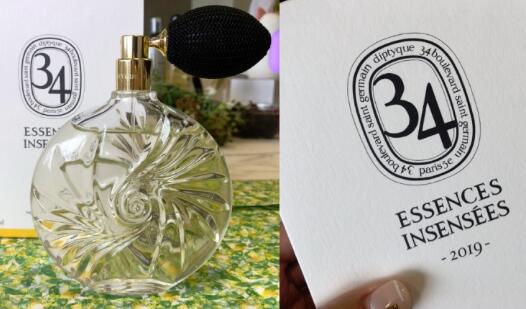 古典华丽的玻璃瓶身DIPTYQUE 34号2019限量淡香精挟带着来自大溪地的栀子花香，青涩、灵动而又无比轻盈新鲜！ 美美日记,meimeiriji.com