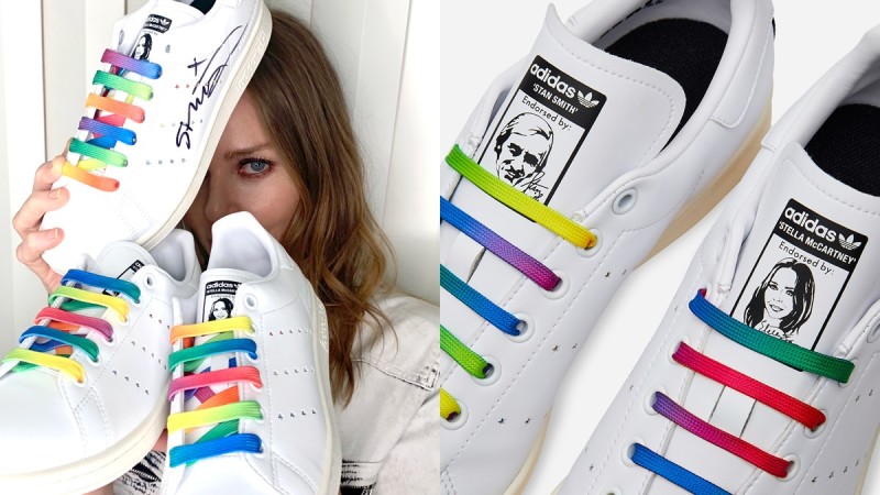 经典三条纹变成七彩星星！Stella McCartney X adidas打造Stan Smith纯素皮革2.0升级版 美美日记,meimeiriji.com