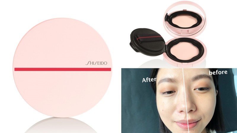 资生堂超进化底妆系列2020新品，这块「小粉红气垫霜」超进化柔焦美肌气垫霜首创「用拍的妆前乳」，单擦就好有光泽 美美日记,meimeiriji.com