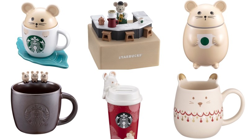 星巴克2020新年限定金鼠杯萌翻！不只金鼠马克杯，还有钱鼠扑满、迷你小鼠咖啡师音乐铃 美美日记,meimeiriji.com