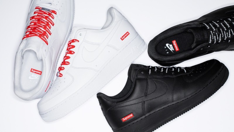 再一疯抢联名系列登场！Nike X Supreme联手推出经典黑白Air Force 1 Low鞋款 美美日记,meimeiriji.com