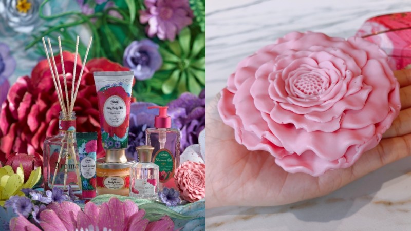 SABON 2020春限定繁花盛放系列，玫瑰、牡丹、小苍兰是春日最轻盈花果香，还有「整颗花朵绽放香氛皂」 美美日记,meimeiriji.com