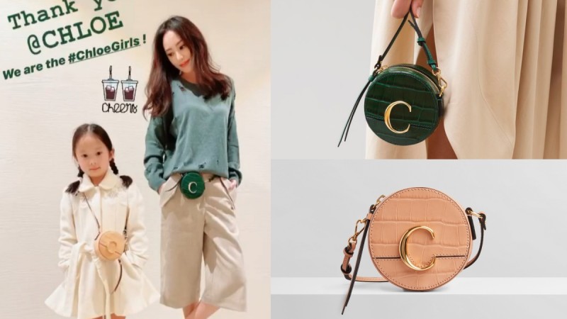 关颖牵6岁女儿背Chloé小圆饼打造#MiniMe 穿搭！母亲节前夕，买包合理包色 美美日记,meimeiriji.com
