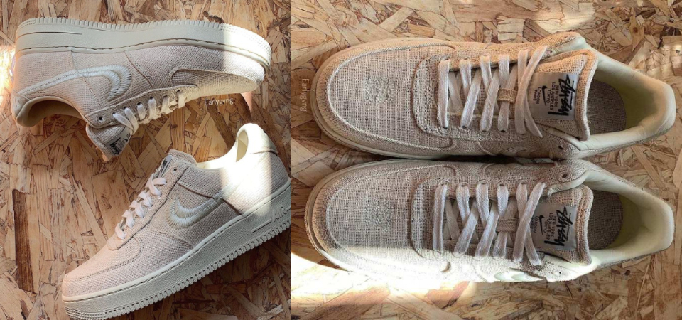 Stussy x Nike 再度跨界联名，由大麻编织的Air Force 1「Fossil Stone」，加州风情展露无遗！ 美美日记,meimeiriji.com