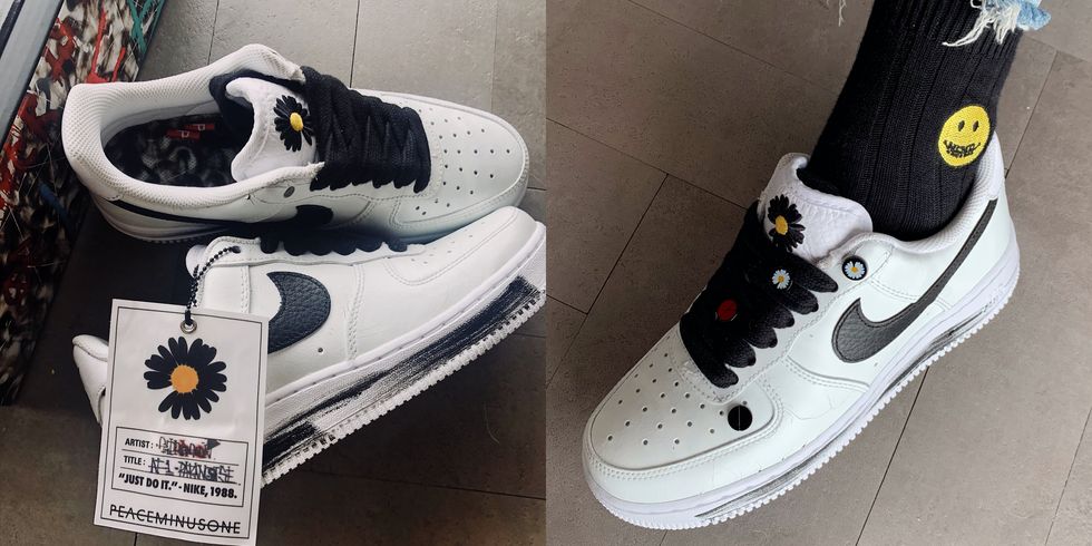 NIKE X G-DRAGON Air Force 1联名雏菊小白鞋开箱 美美日记,meimeiriji.com