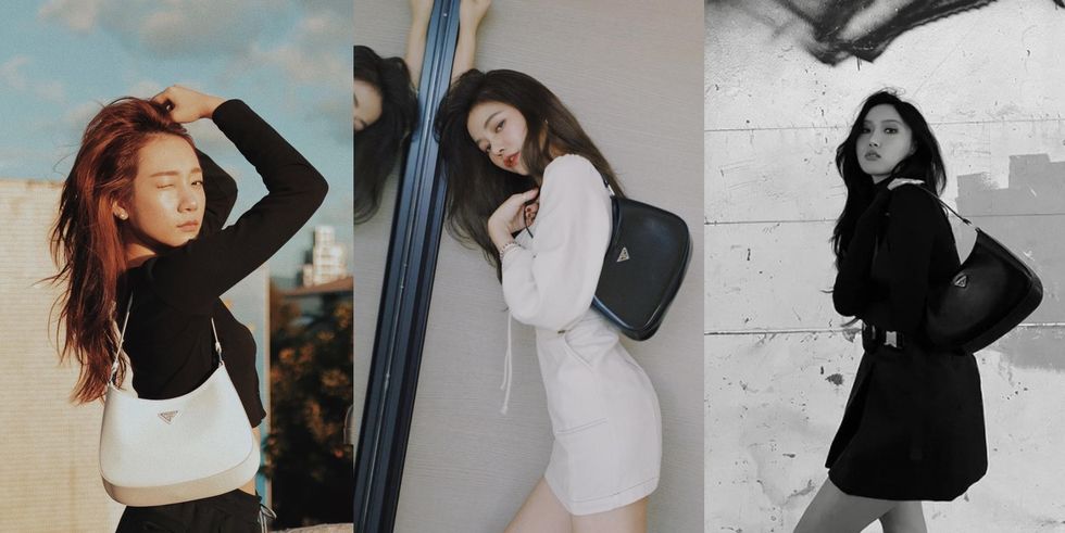 极简优雅的细节It Bag！吴卓源、许路儿、韩星Mamamoo华沙都在晒Prada Cleo包款！ 美美日记,meimeiriji.com