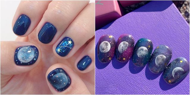 将宇宙星宿画上指尖！15款迷人「星空美甲」清单参考，蓝紫色晕染、星座图腾美到窒息啊～ 美美日记,meimeiriji.com